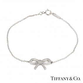 Tiffany & Co. Platinum and Diamond Bow Bracelet